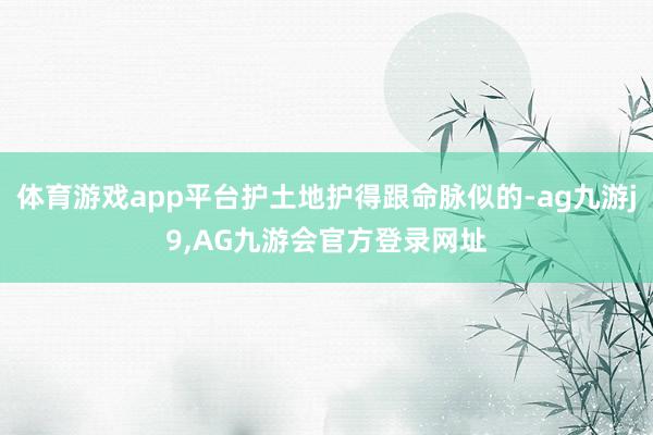 体育游戏app平台护土地护得跟命脉似的-ag九游j9,AG九游会官方登录网址